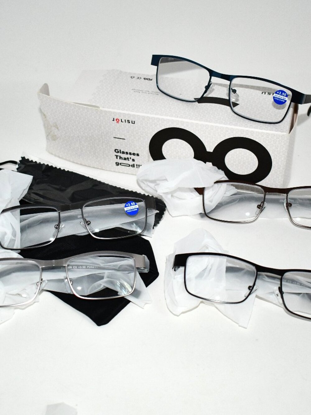 JOLISU 5 Pack Reading Glasses +3.50 Blue Light Blocking Readers Multicolor New